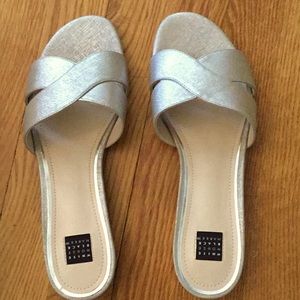 Black House White Market Metallic Sandals. Size8.5